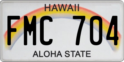 HI license plate FMC704
