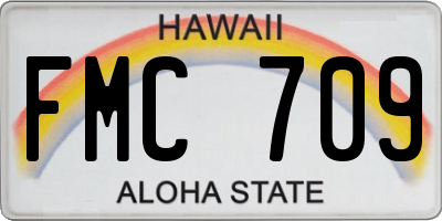 HI license plate FMC709