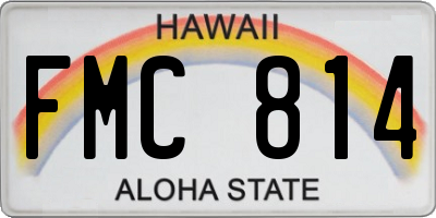 HI license plate FMC814