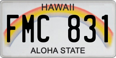 HI license plate FMC831