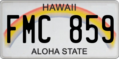 HI license plate FMC859