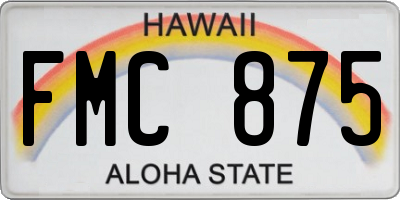 HI license plate FMC875