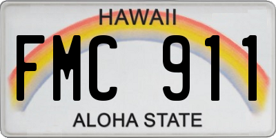 HI license plate FMC911