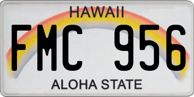 HI license plate FMC956