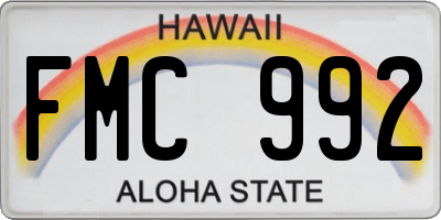 HI license plate FMC992