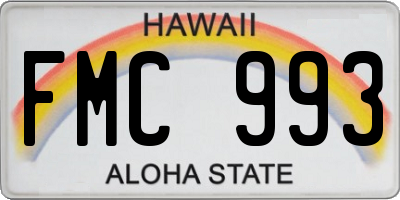 HI license plate FMC993