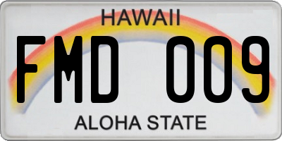 HI license plate FMD009