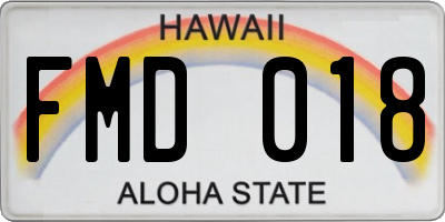 HI license plate FMD018