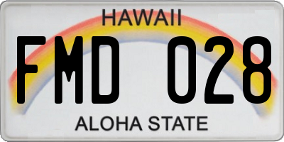 HI license plate FMD028