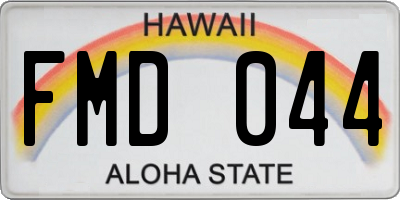 HI license plate FMD044