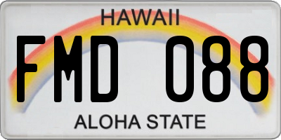 HI license plate FMD088
