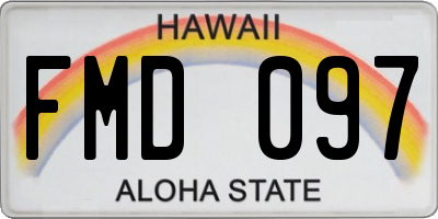 HI license plate FMD097