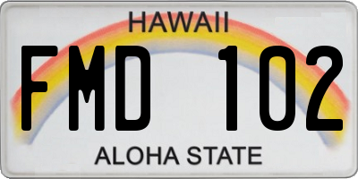 HI license plate FMD102