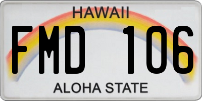 HI license plate FMD106