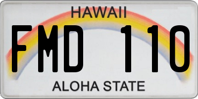 HI license plate FMD110