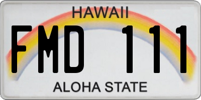 HI license plate FMD111