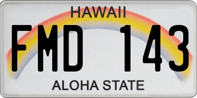 HI license plate FMD143
