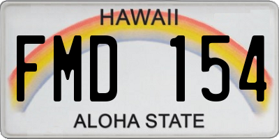 HI license plate FMD154