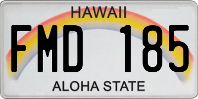 HI license plate FMD185