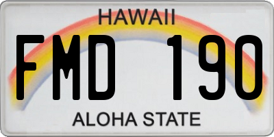 HI license plate FMD190