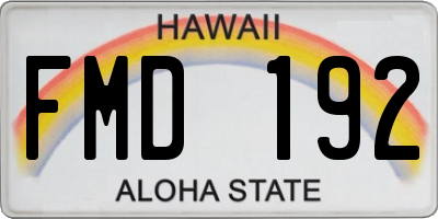 HI license plate FMD192