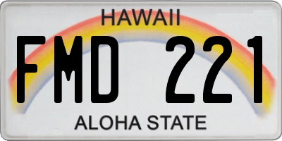 HI license plate FMD221