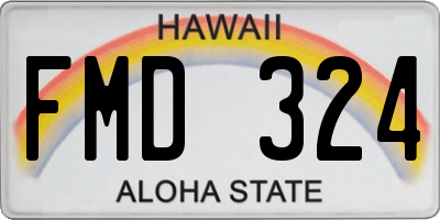 HI license plate FMD324