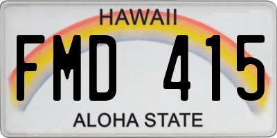 HI license plate FMD415