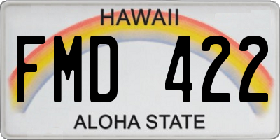 HI license plate FMD422