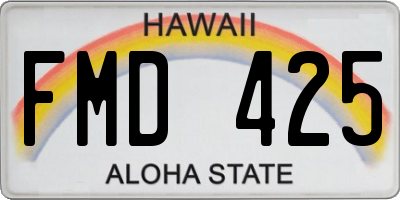 HI license plate FMD425