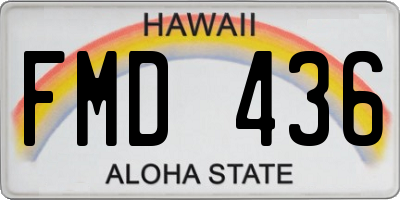 HI license plate FMD436