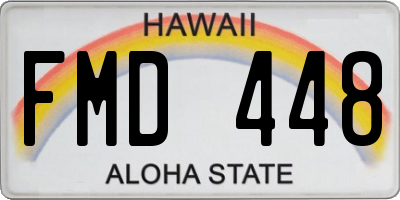 HI license plate FMD448