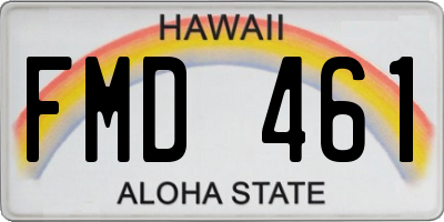 HI license plate FMD461