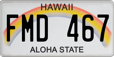 HI license plate FMD467