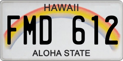 HI license plate FMD612