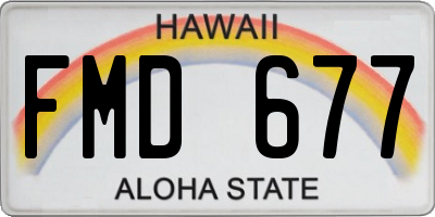 HI license plate FMD677