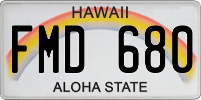 HI license plate FMD680