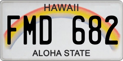 HI license plate FMD682