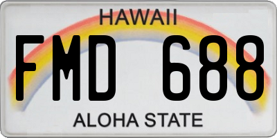 HI license plate FMD688