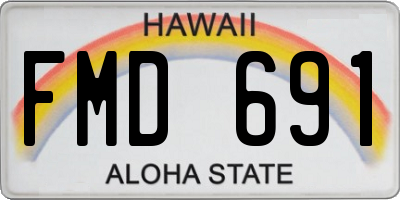 HI license plate FMD691