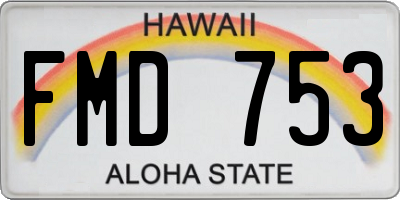 HI license plate FMD753