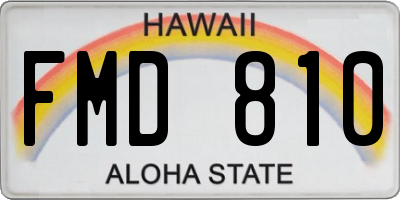 HI license plate FMD810