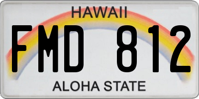 HI license plate FMD812