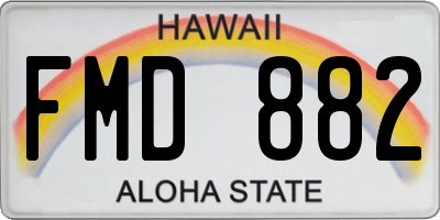 HI license plate FMD882