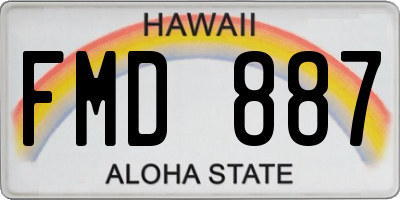 HI license plate FMD887