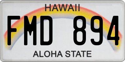 HI license plate FMD894