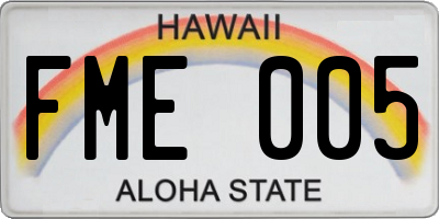 HI license plate FME005