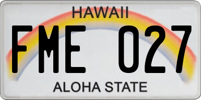 HI license plate FME027