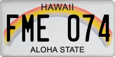 HI license plate FME074