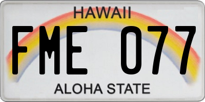 HI license plate FME077